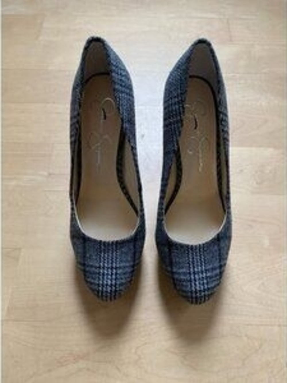 bloom Gray Plaid Platform Pumps - Women's High Heels - Picture 6 of 6